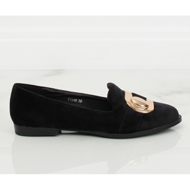 Black sametové mokasíny F1048 Black II-GAT černý