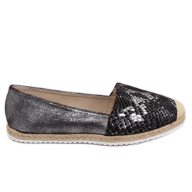 Espadrilky černé hadí kůže 68-64 černé černý