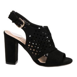 Seastar Prolamované stavěné sandály černý