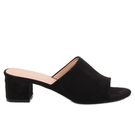 Černé vysoké podpatky QL-89 Black černá