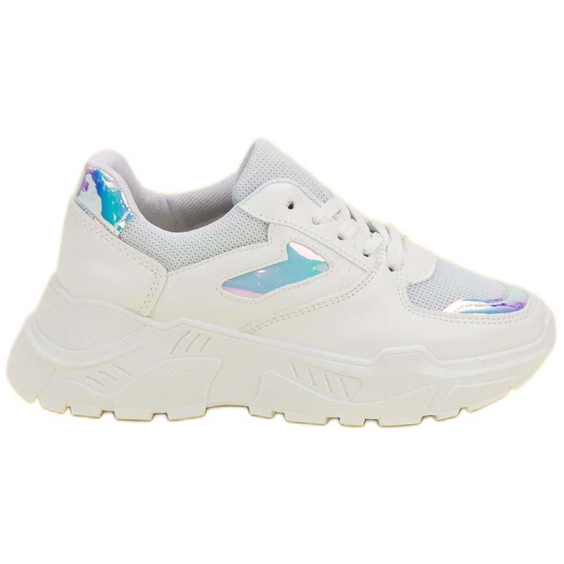 Bílé tenisky s efektem holo bílý