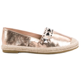 Bestelle Espadrilky s růžovými zlatými cvočky žluť
