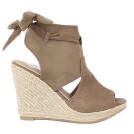 Zelené espadrilky na klínech LM-023 Green zelený vícebarevný