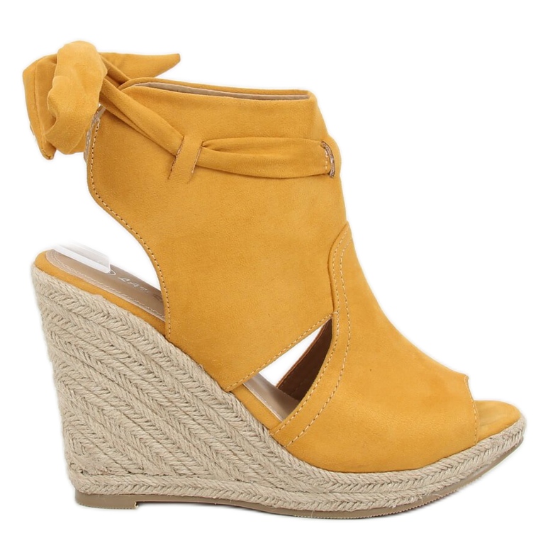 Žluté espadrilky na klíncích žluté LM-023 žluté žlutá