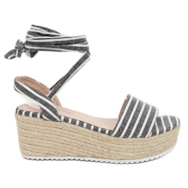 Černé plátěné sandály GG-68P Black černý