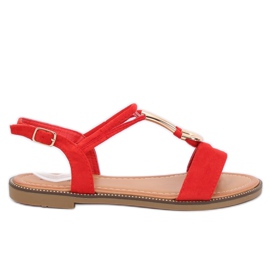 Červené dámské sandály WL024 Red červený