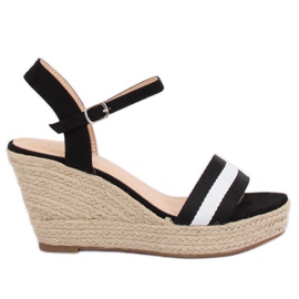 Černé espadrilky na klíncích, černé 9072 černé černý