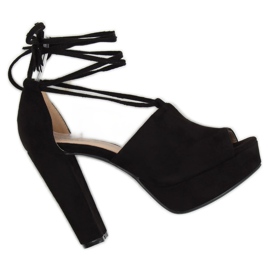 Černé sandály na platformě LM-058 Black černý