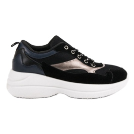 Módní obuv na platformě černá Módní obuv na platformě černá