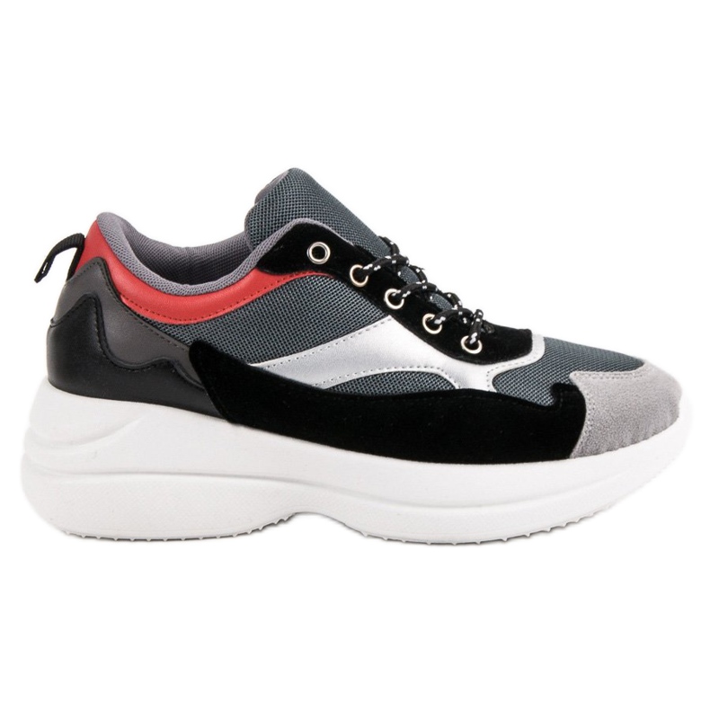 Módní obuv na platformě šedá vícebarevný