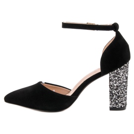 Weide Lodičky s třpytivou patou černý