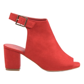 Super Mode Postavené Sandály Na Baru červený