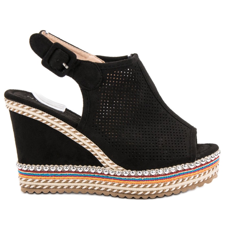 Nio Nio Vestavěné klínové sandály černá