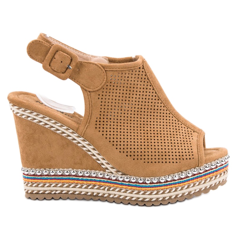 Nio Nio Vestavěné klínové sandály hnědý