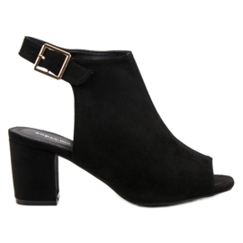 Super Mode Postavené Sandály Na Baru černá Super Mode Postavené Sandály Na Baru černá