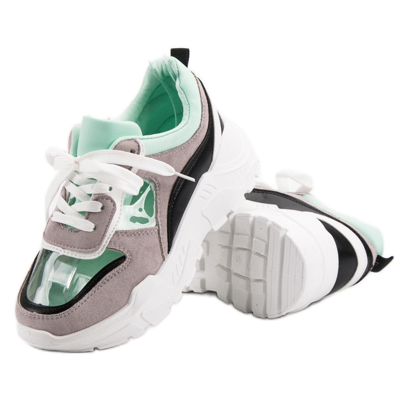 SHELOVET Průhledné tenisky na platformě šedá