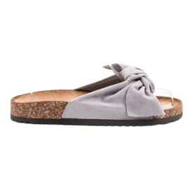 Anesia Paris Semišové pantofle šedá Anesia Paris Semišové pantofle šedá