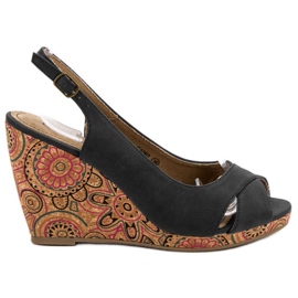 Corina Módní etno sandály černý