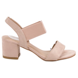 Sandály na vysokém podpatku růžový