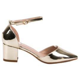 Weide Lesklá lakovaná čerpadla žlutá Weide Lesklá lakovaná čerpadla žlutá