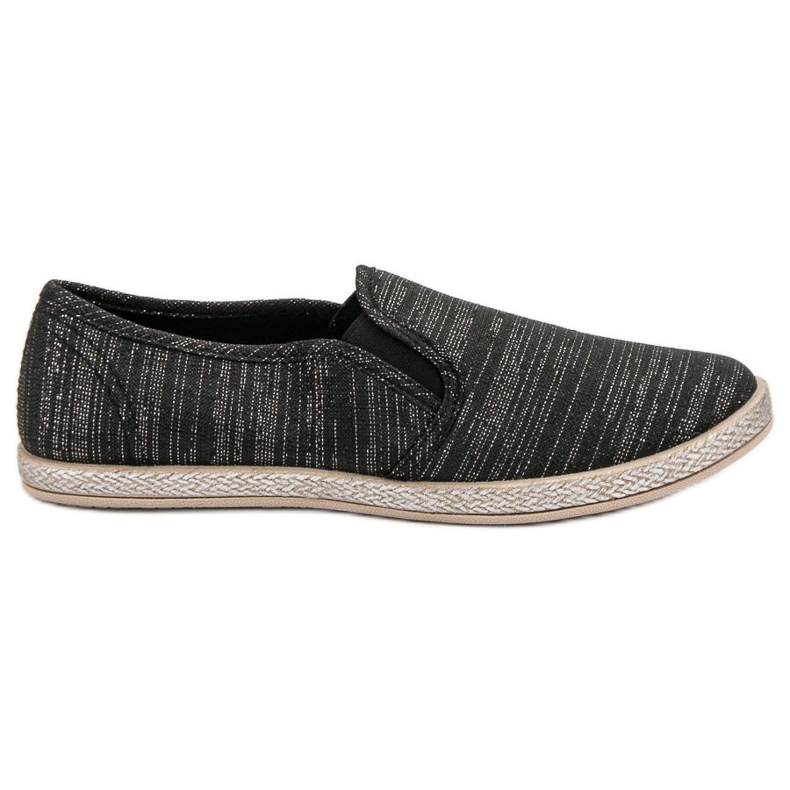 Ideal Shoes Pohodlné slipy černá