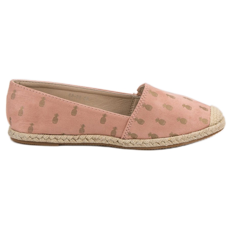 Lucky Shoes Práškové espadrilky v ananasu růžový