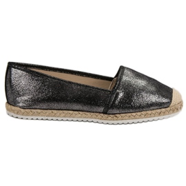 Lucky Shoes Espadrilky s černým třpytem