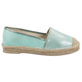 Lucky Shoes Espadrilky máty s krystaly zelený
