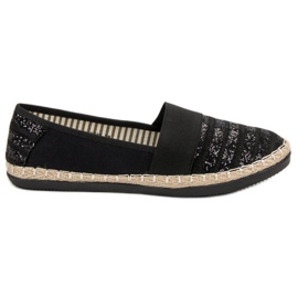 Kayla Lesklé espadrilky černý