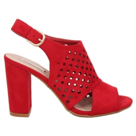 Červené prolamované sandály WED557 Rojo červený