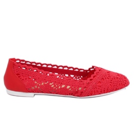 Červené prolamované balerínky 4701 Red