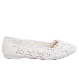 Bílé prolamované balerínky 4701 White bílý Bílé prolamované balerínky 4701 White bílý