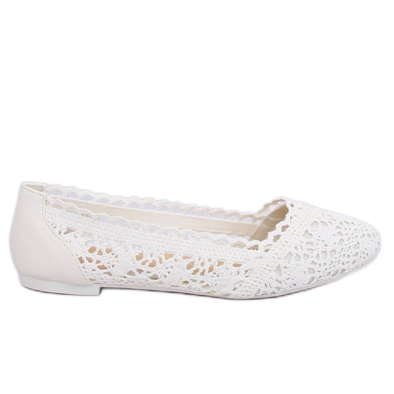Bílé prolamované balerínky 4701 White bílý Bílé prolamované balerínky 4701 White bílý