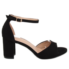 Černé sandály na vysokém podpatku VV-24 Black černý