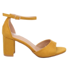 Žluté sandály na podpatku VV-24 Yellow žluť