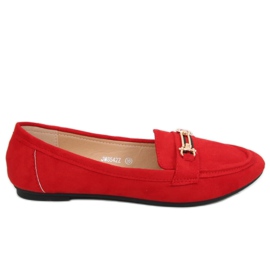 Červené dámské mokasíny JM8542Z Rojo červený