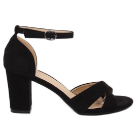 Černé sandály FH-3M26 Black na sloupku černý