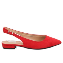 Červené baleríny s otevřenou patou H9022 Rojo červený