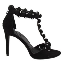 Černé sandály na vysokém podpatku GH-5A5733 Black černý