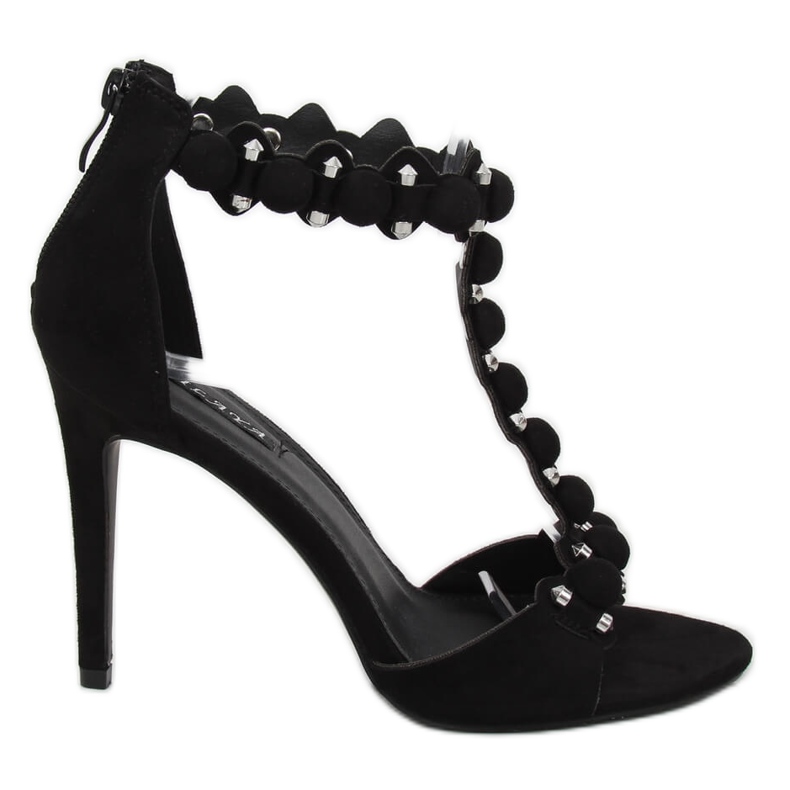 Černé sandály na vysokém podpatku GH-5A5733 Black černá Černé sandály na vysokém podpatku GH-5A5733 Black černá