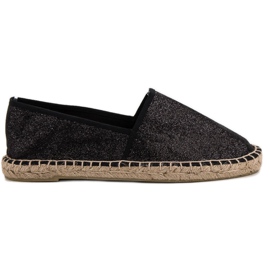 Cm Paris Třpytivé černé espadrilky černý