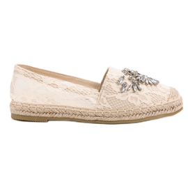Bestelle Krajkové espadrilky s ornamenty hnědý