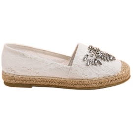 Bestelle Krajkové espadrilky s ornamenty bílý