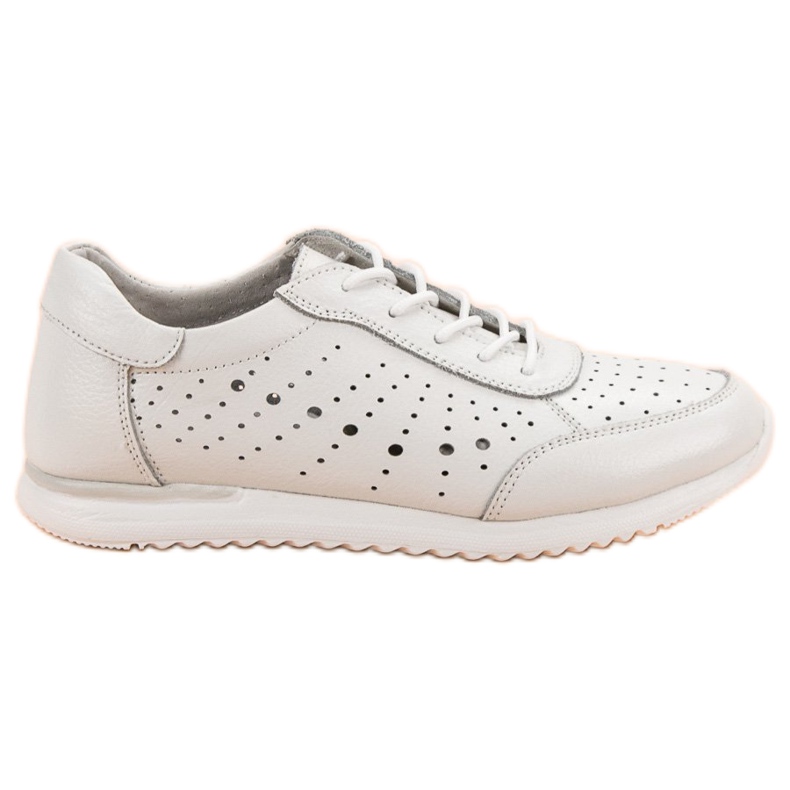 Kylie Bílé kožené boty bílý