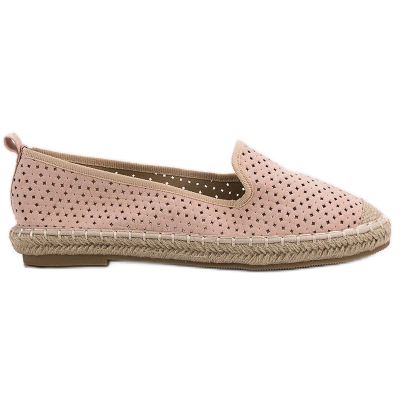 Lucky Shoes Powder Openwork Lords růžový