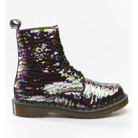Dr. Martens 1460 Pascal Sequin Rainbow Multi Silver černý