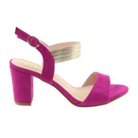Sandály na sloupek Filippo DS817 fuchsie / zlato růžový žluť