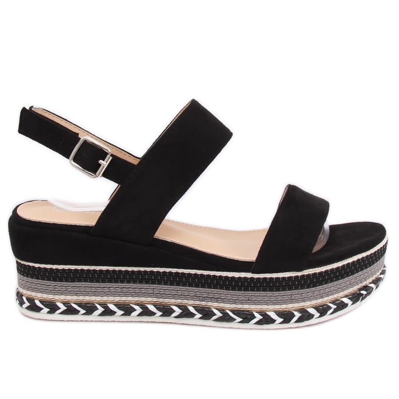 Sandály na vysoké podrážce černé 9073 Black černá
