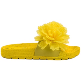 Seastar Žluté pantofle s květinami žlutá
