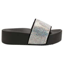 Marquiz Módní pantofle na platformě černý šedá